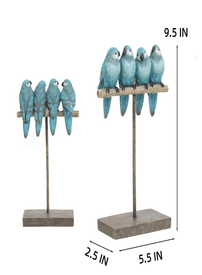 Braxio Living Room Home Decor Aesthetic - Resin Birds Animals Figurines Indoor Ornaments Blue Bird Statue Modern Home Decorations for Bedroom Office Table Shelf Decor 5.5 * 2.5 * 9.5 inch - Image 4